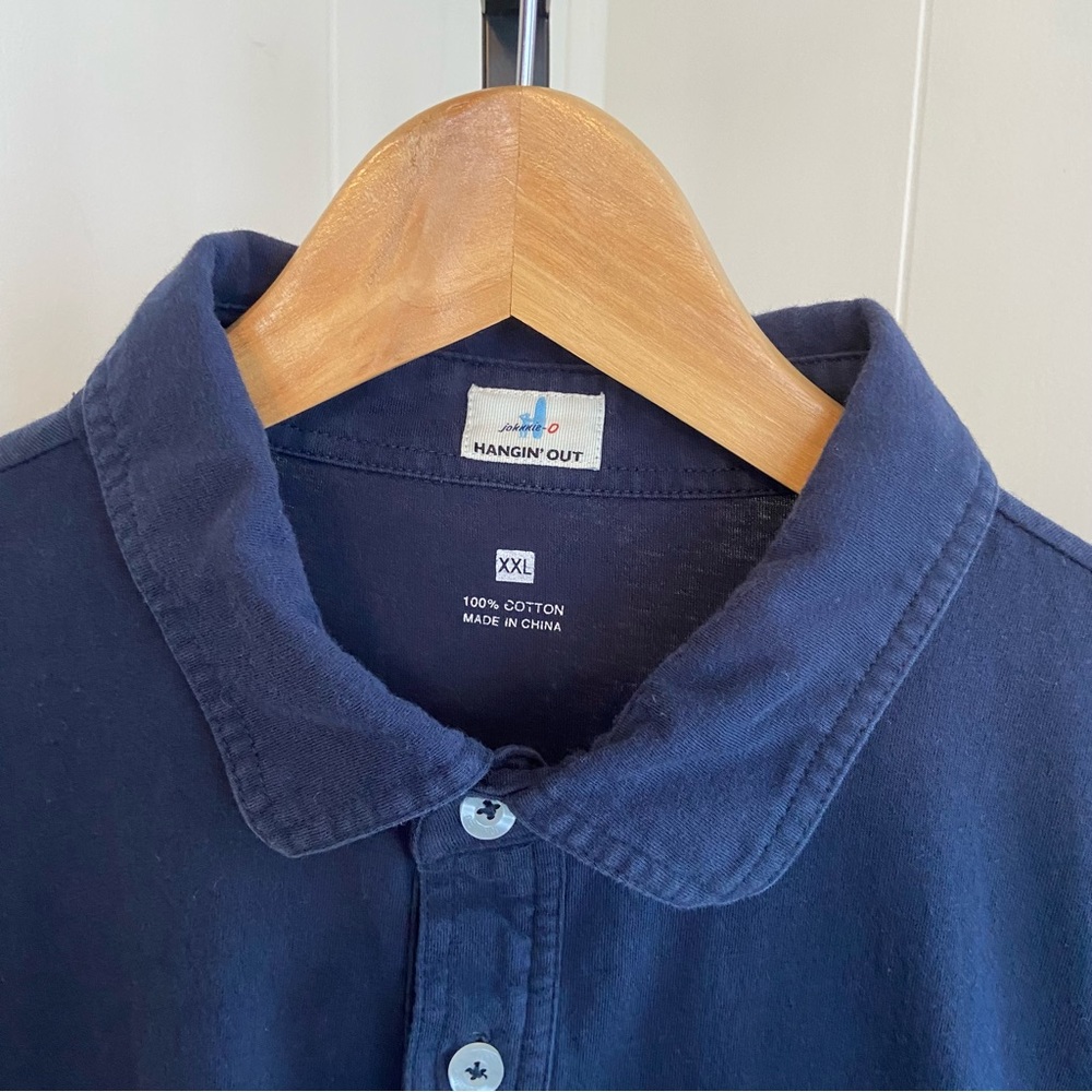 Johnnie O Blue Soft Cotton Preppy Golf Polo Shirt Men XL (Tag XXL) Rolling Hills
